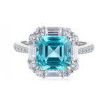 Lade Bild in die Galerieansicht, 4.5 Ct Asscher Cut Lab Paraiba Engagement Ring - LGG Jewelry