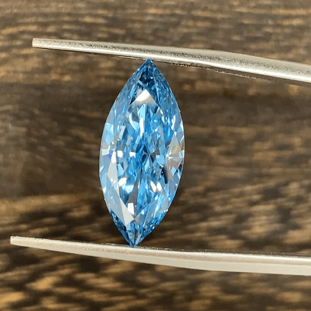 4.519 Ct Marquise Cut Fancy Blue Lab Diamond VS1 - LGG Jewelry