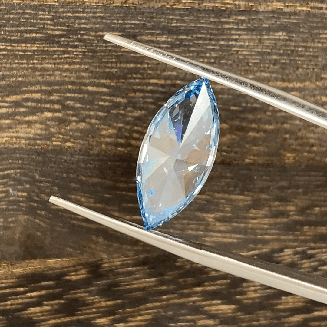 4.519 Ct Marquise Cut Fancy Blue Lab Diamond VS1 - LGG Jewelry