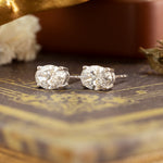 Load image into Gallery viewer, Classic Oval Cut Lab Diamond Four Prongs Ear Studs
