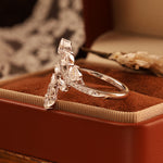 Load image into Gallery viewer, Leafy Marquise Cut Lab Diamond Open Ring

