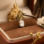 Timeless 2 Ct Elongated Cushion Cut Lab Diamond Four Prongs Pendant Necklace