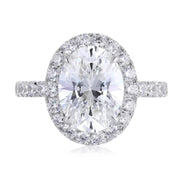 4 Ct Oval Cut Moissanite Halo Engagement Ring - LGG Jewelry
