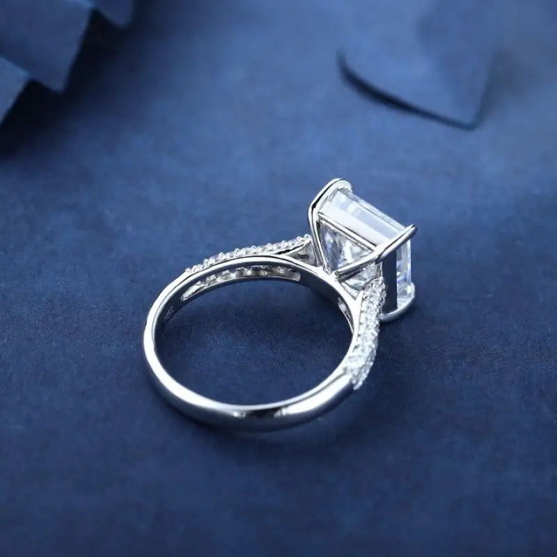 4 Ct Princess Cut Lab Diamond Half Luxury Pave Engagement Ring - LGG Jewelry