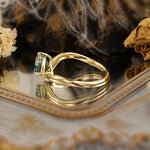 Load image into Gallery viewer, Pear Cut Green Moissanite Solitaire Engagement Ring
