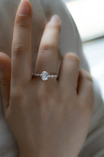 Load image into Gallery viewer, 1.5 CT Oval Cut Lab Diamond Bubble Band Engagement Ring
