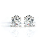 Load image into Gallery viewer, Classic Heart Shape Lab Diamond Three Prongs Ear Studs
