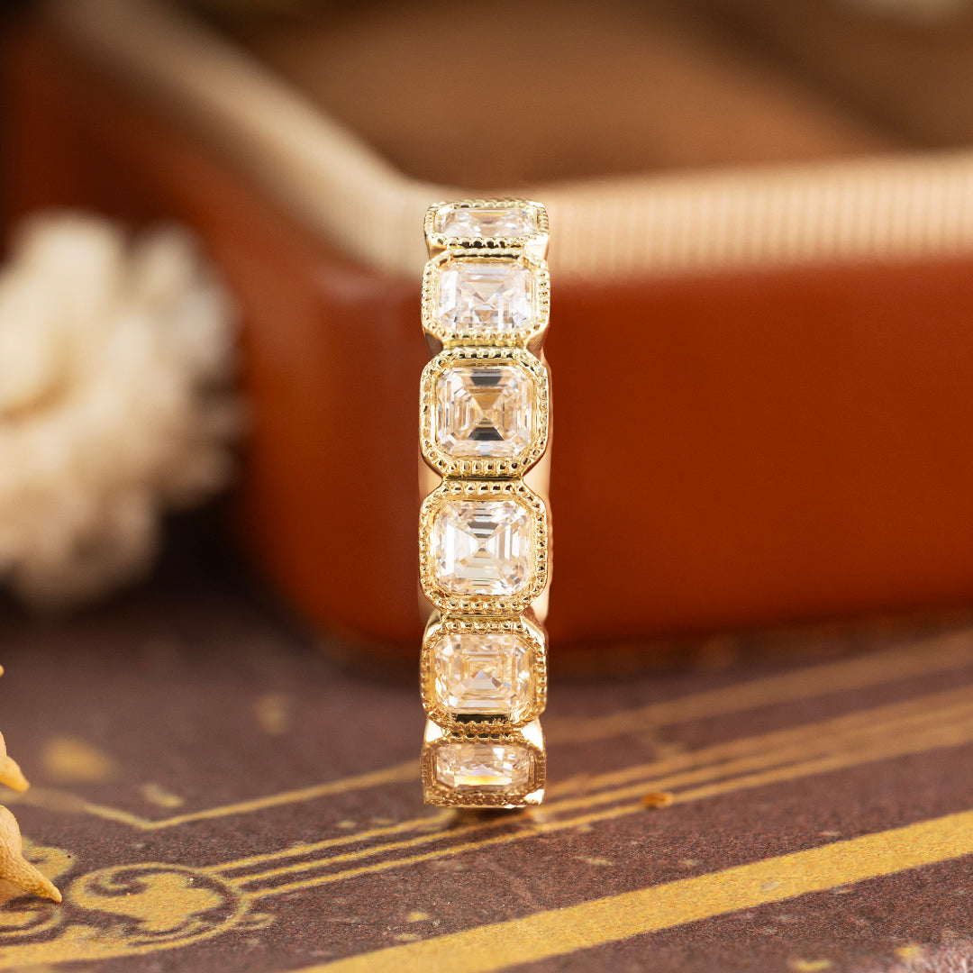 3.5mm  Asscher Cut Lab Ddiamond  Full eternity ring