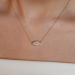 Load image into Gallery viewer, East-west 2 Ct Marquise Cut Lab Diamond Bezel Pendant Necklace
