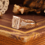 Lade Bild in die Galerieansicht, 5 CT Emerald Cut Lab Diamond Three-Stone Engagement Ring - LGG Jewelry