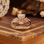 Lade Bild in die Galerieansicht, 5 CT Emerald Cut Lab Diamond Three-Stone Engagement Ring - LGG Jewelry