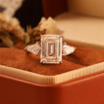 Lade Bild in die Galerieansicht, 5 CT Emerald Cut Lab Diamond Three-Stone Engagement Ring - LGG Jewelry