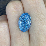 Lade Bild in die Galerieansicht, 5.031 Ct Oval Cut Fancy Blue Lab Diamond VS - LGG Jewelry