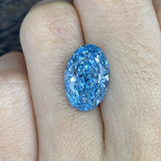 5.031 Ct Oval Cut Fancy Blue Lab Diamond VS - LGG Jewelry