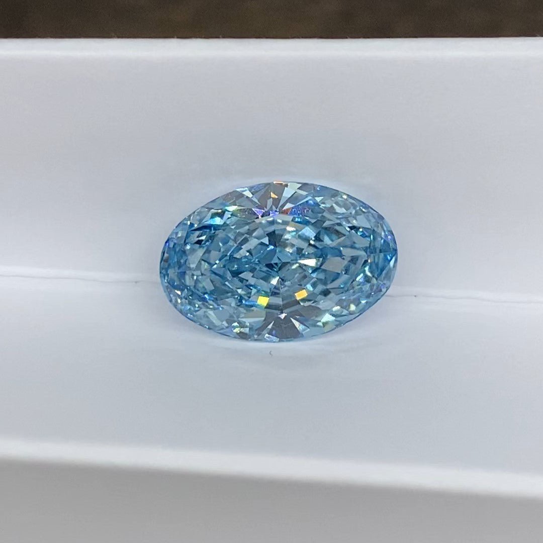 5.031 Ct Oval Cut Fancy Blue Lab Diamond VS - LGG Jewelry