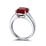 Lade Bild in die Galerieansicht, 5.3 Ct Cushion Shape Lab Ruby Four Prongs Half Graduating Channel Engagement Ring - LGG Jewelry