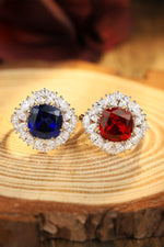 Lade Bild in die Galerieansicht, 5.5 Ct Cushion Cut Lab Blue Sapphire Cluster Engagement Ring - LGG Jewelry