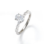 Load image into Gallery viewer, 1.5 CT Oval Cut Lab Diamond Bubble Band Engagement Ring
