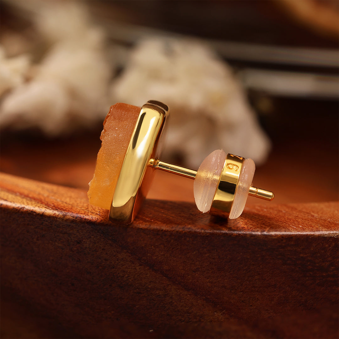 Irregular Raw Crystal Earrings