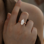 Load image into Gallery viewer, 3CT Marquise Cut Lab Diamond Solitaire Engagement Ring
