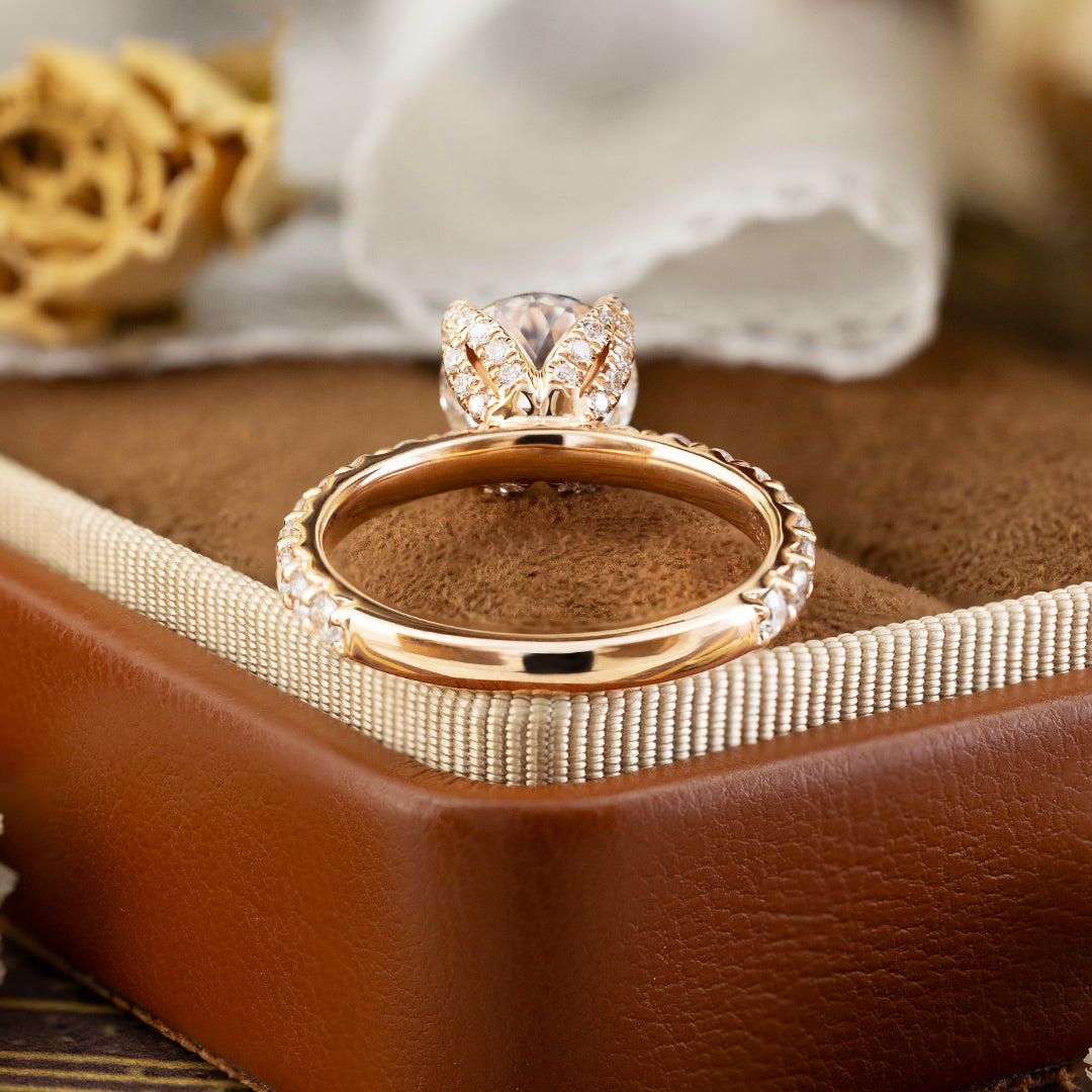 2CT Portuguese Cut Lab Diamond Solitaire Engagement Ring