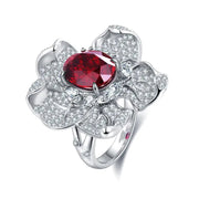 5 Ct Oval Cut Lab Ruby Art Deco Engagement Ring - LGG Jewelry