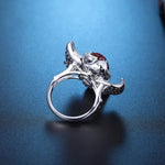 Load image into Gallery viewer, 5 Ct Oval Cut Lab Ruby Art Deco Engagement Ring - LGG Jewelry
