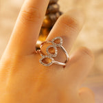 Load image into Gallery viewer, Three Irregular Oval Shape Lab Diamond Double Band Engagement Ring
