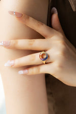 Load image into Gallery viewer, Gradient Rainbow Lab Sapphire Engagement Ring
