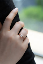 Load image into Gallery viewer, 1 CT Asscher Cut Lab Diamond Bezel Solitaire Engagement Ring
