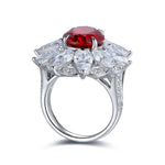 Lade Bild in die Galerieansicht, 6.5 Ct Oval Cut Lab Ruby Art Deco Inspired Engagement Ring - LGG Jewelry