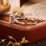 Load image into Gallery viewer, 2 CT Radiant Cut Lab Diamond Bubble Band Engagement Ring
