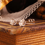 Load image into Gallery viewer, Classic Heart Shape Lab Diamond Three Prongs Ear Studs
