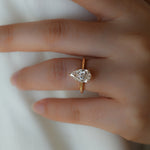 Load image into Gallery viewer, 2Ct Pear Shape Lab Diamond  Solitaire Engagement Tulip Ring
