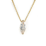 Load image into Gallery viewer, North-south Marquise Cut Lab Diamond Two V-Prongs Pendant Necklace
