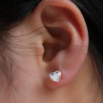 Load image into Gallery viewer, Classic Heart Shape Lab Diamond Three Prongs Ear Studs
