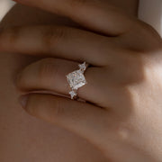 3ct  Cushion Cut Lab Ddiamond Three-Ttone Engagement Ring