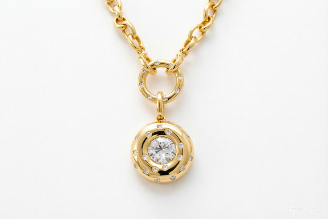 1CT Round Cut  Pendant Necklace