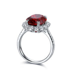 Lade Bild in die Galerieansicht, 8.5 Ct Oval Cut Lab Ruby Halo Engagement Ring - LGG Jewelry