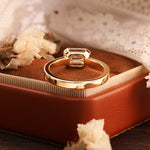 Load image into Gallery viewer, 2 CT Emerald Cut Lab Diamond East- West Bezel Engagement Ring
