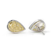 Pear-Shaped Yellow Diamond Stud Earrings