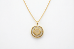 Load image into Gallery viewer, 6mm Opal Halo Pendant Necklace in 10K Yellow Gold