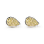 Load image into Gallery viewer, Pear-Shaped Yellow Diamond Stud Earrings