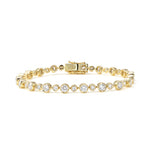 Lade Bild in die Galerieansicht, 3mm &amp; 2mm Bezel Set Round Lab Grown Diamond Tennis Bracelet