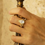 Charger l&#39;image dans la visionneuse de galerie, Art Deco Inspired 2 Ct Oval Cut Lab Diamond Bridal Ring Set - 2pcs - LGG Jewelry

