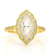 Art Deco Marquise Cut Lab Diamond Vintage Engagement Ring - LGG Jewelry