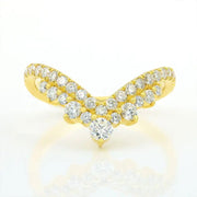 Chevron Double-deck Round Cut Lab Diamond Contour Band - LGG Jewelry