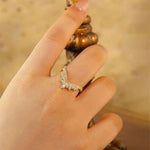 Load image into Gallery viewer, Chevron Double-deck Round Cut Lab Diamond Contour Band - LGG Jewelry
