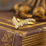 Load image into Gallery viewer, Chevron Double-deck Round Cut Lab Diamond Contour Band - LGG Jewelry
