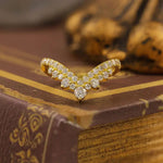 Load image into Gallery viewer, Chevron Double-deck Round Cut Lab Diamond Contour Band - LGG Jewelry
